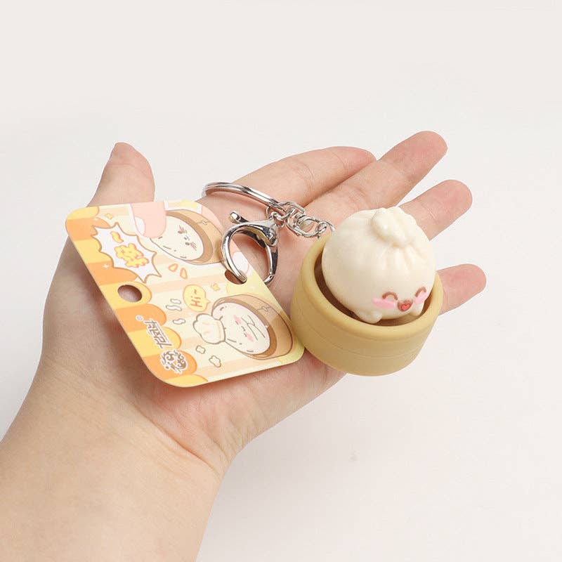 Steamed Bun Squishy Keychain Clicker