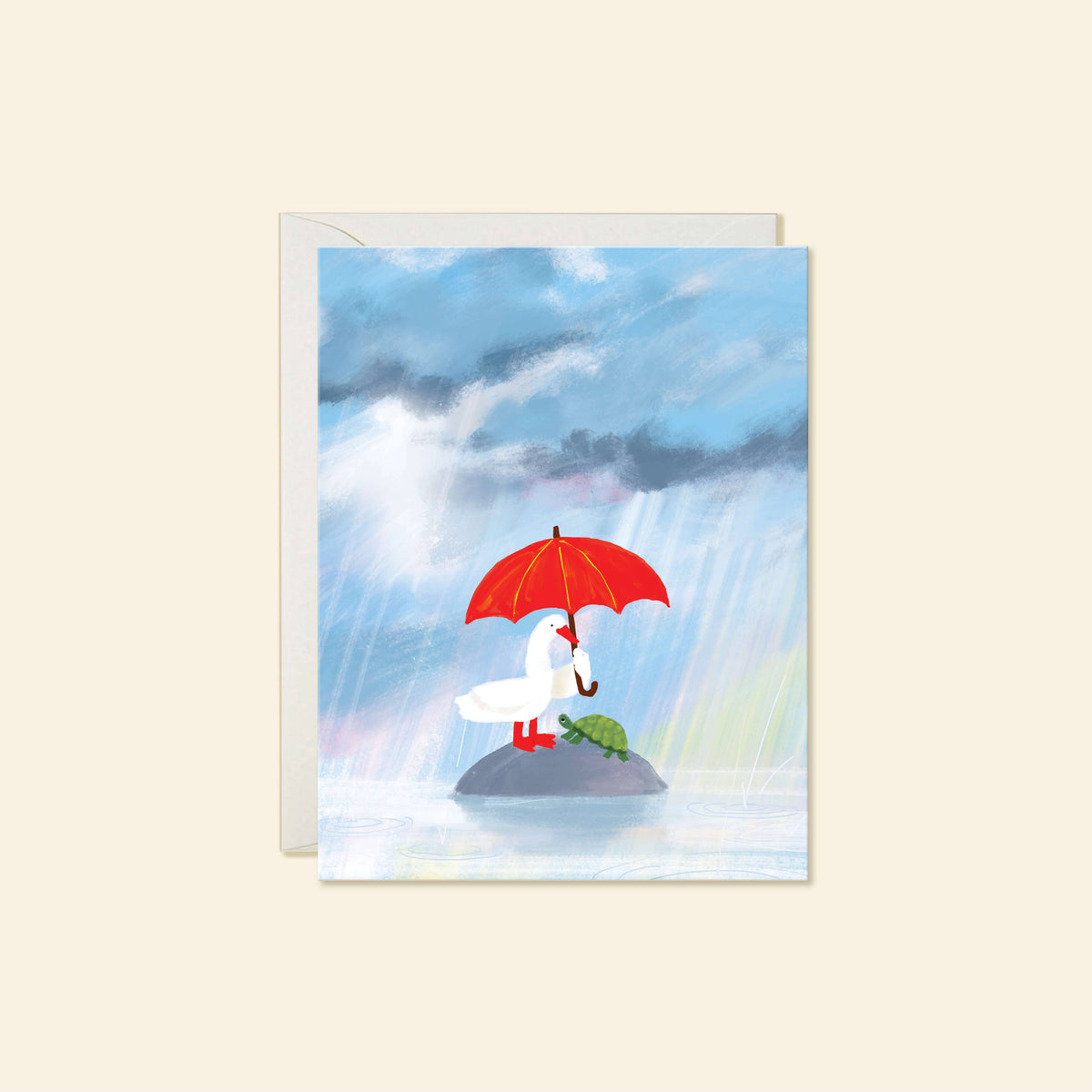 Rainstorm – Cute Sympathy & Encouragement Greeting Card