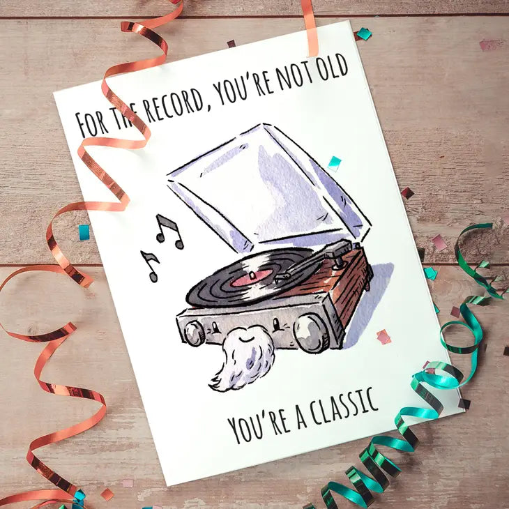 "For the Record" - Music Lover Dad Joke Pun Fathers Day Card