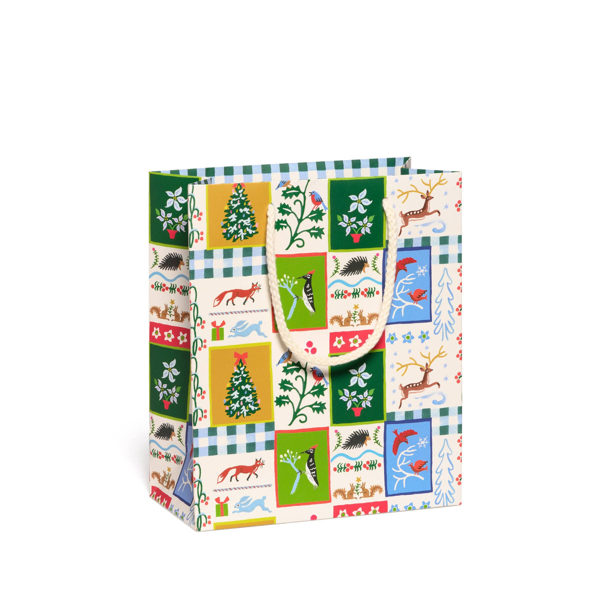 Patchwork Christmas medium gift bag