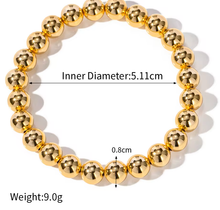 Load image into Gallery viewer, Gold Beads Bracelets- Bigger-14K Gold Steel Stretch
