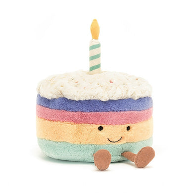 Jellycat Amuseable Rainbow Birthday Cake Large - Front & Company: Gift Store