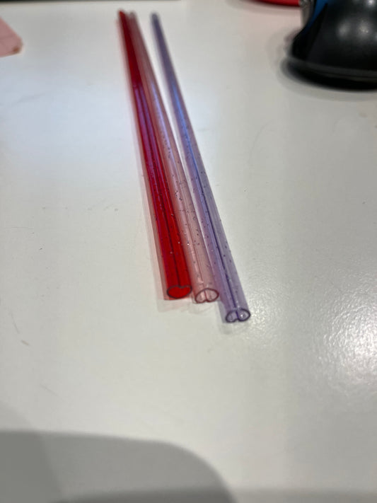 Heart Shaped Straw Red Pink or Purple
