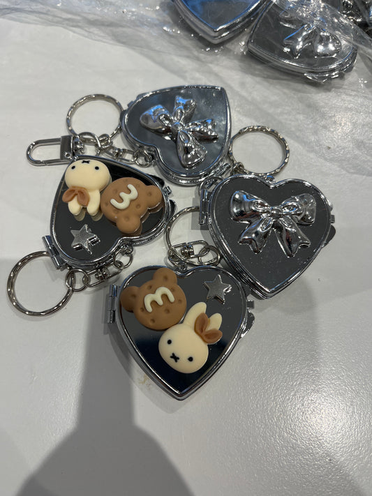 Heart Compact Keychain Assorted