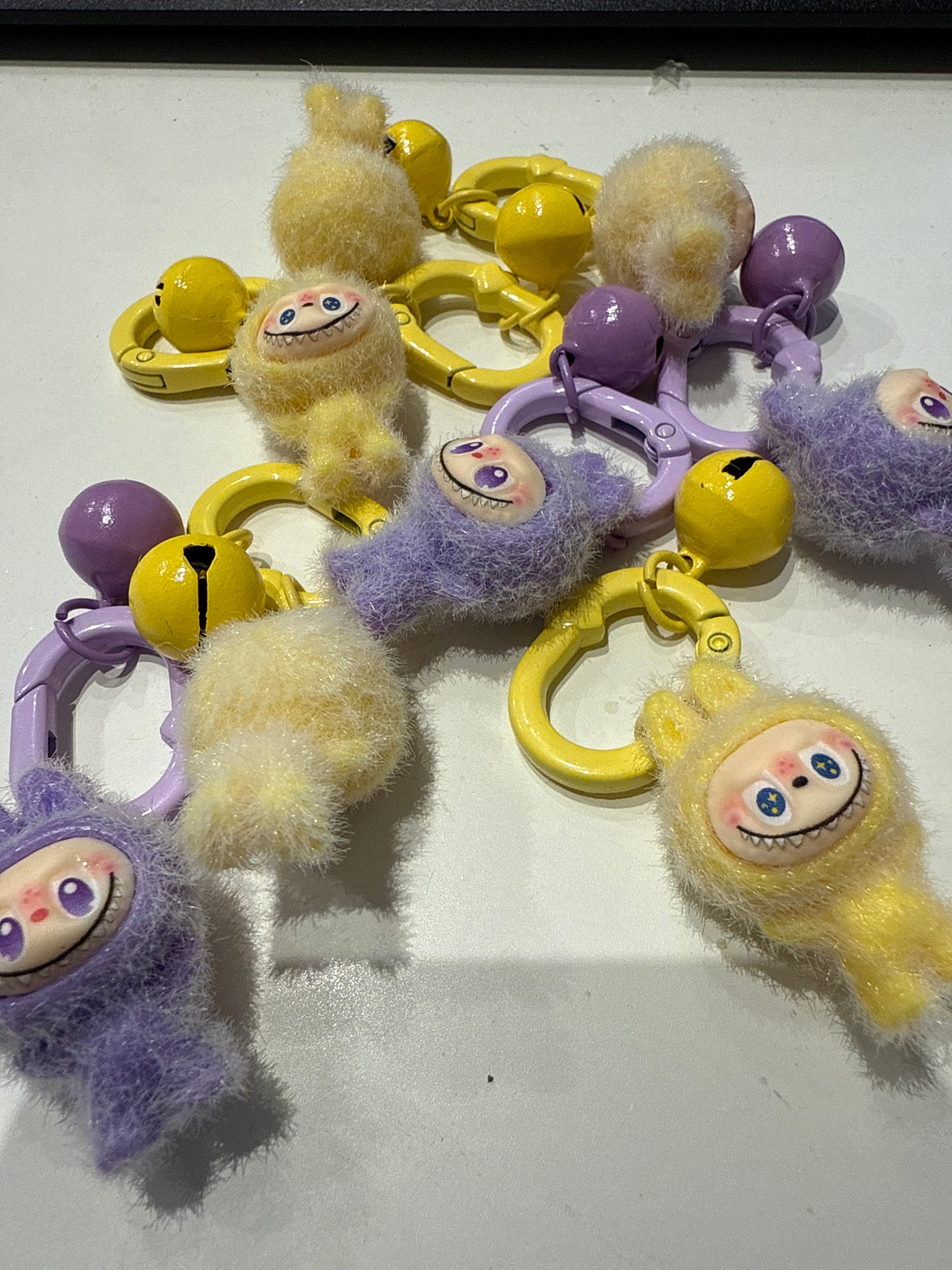 Labubu Key Charm with bell Baby Yellow/Pink or Brown