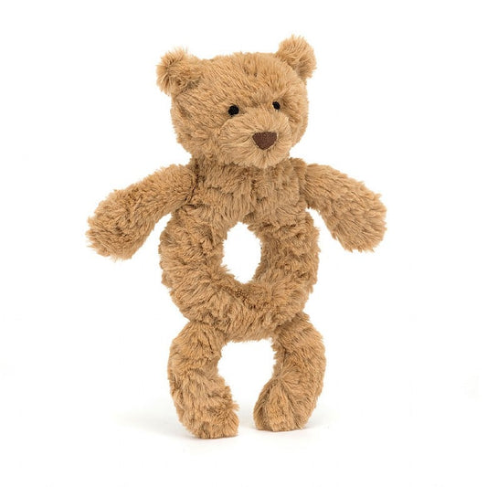 Jellycat Bartholomew Bear Ring Rattle (Recycled Fibers)