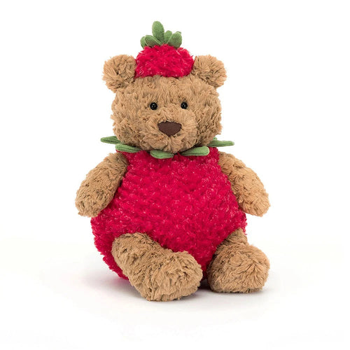 Jellycat Bartholomew Bear Strawberry - Front & Company: Gift Store