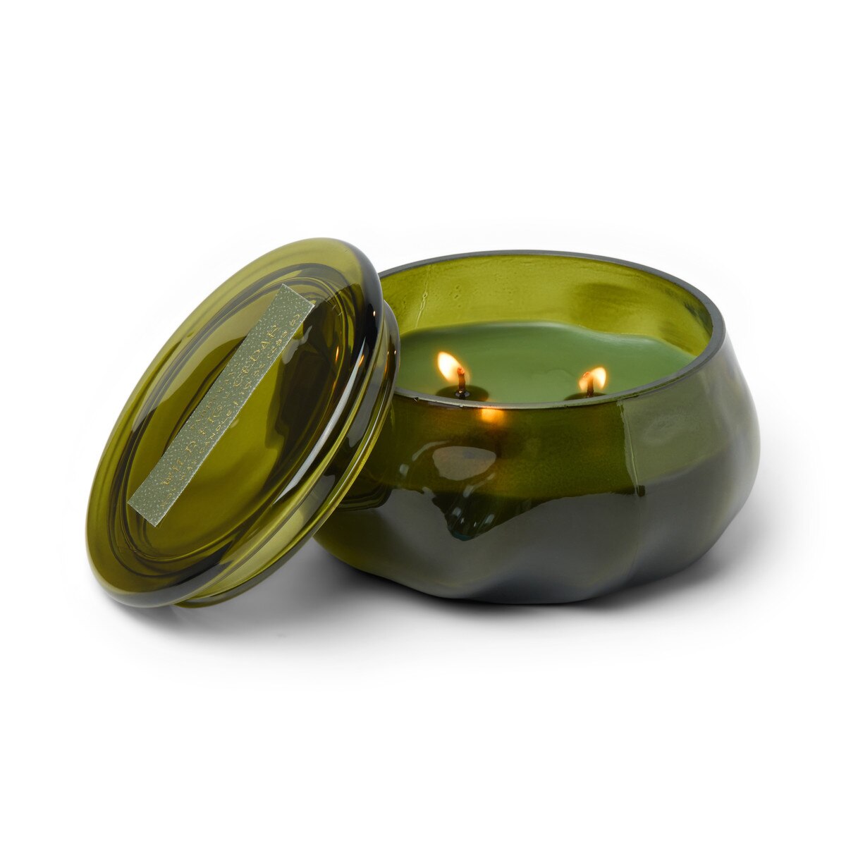 Basalt 10 Oz Organic Shaped Tinted Glass - Green, WILD FIG & CEDAR