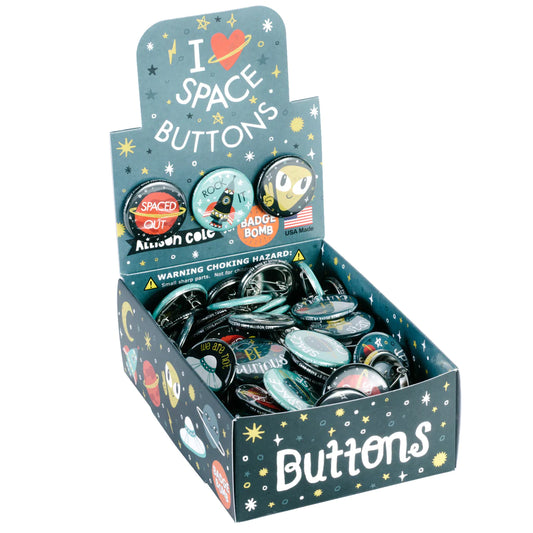 Metal Buttons: I Heart Space 1.25" Button Box