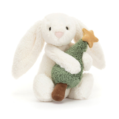 Jellycat Bashful Bunny With Christmas Tree - Front & Company: Gift Store