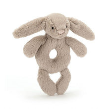Load image into Gallery viewer, Jellycat Bashful Beige Bunny Ring Rattle (Recycled Fibers)
