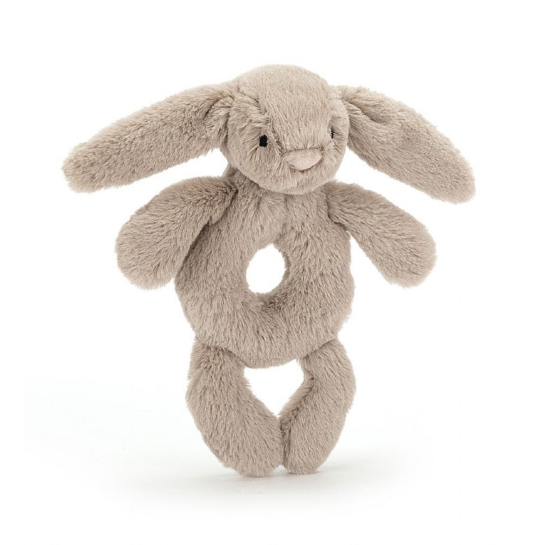 Jellycat Bashful Beige Bunny Ring Rattle (Recycled Fibers)