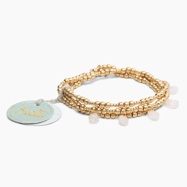 Metal Wrap Timeless Rose Quartz/Gold