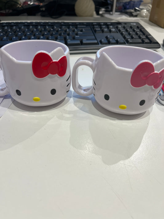 Hello Kitty Cup Acrylic Pink or Red Bow