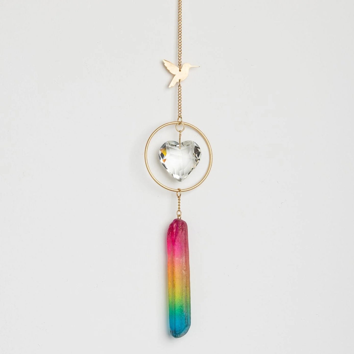 Stone Suncatcher Hummingbird/Rainbow Stone