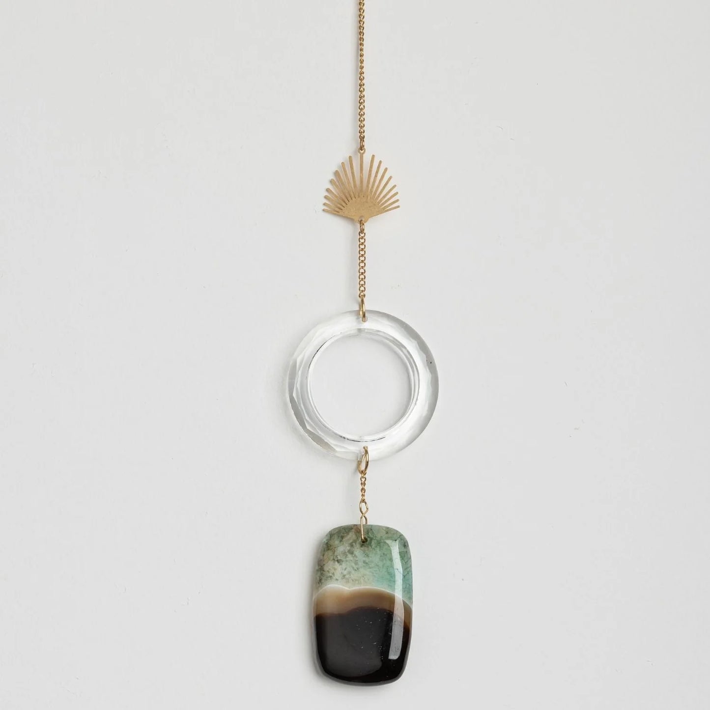 Stone Suncatcher Sun Rays/Black/Blue Agate