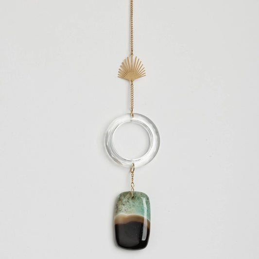 Stone Suncatcher Sun Rays/Black/Blue Agate