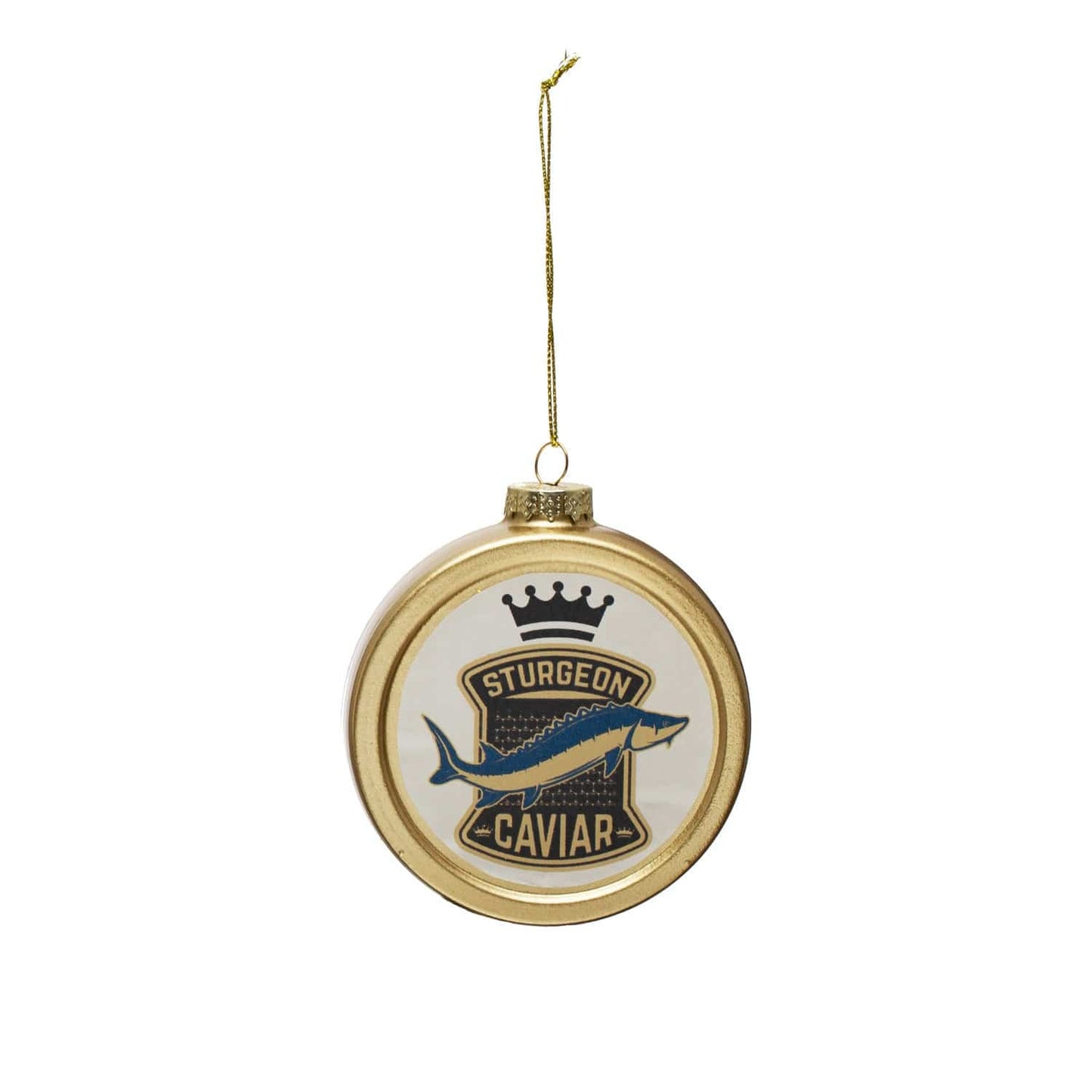 Glass "Sturgeon Caviar" Can Ornament