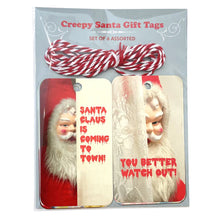Load image into Gallery viewer, Creepy Santa Asst Gift Tags
