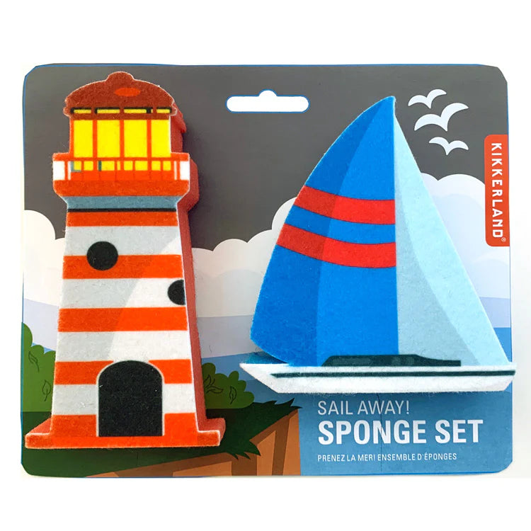 SAIL AWAY! SPONGE SET Nautical Sponge set of 2
