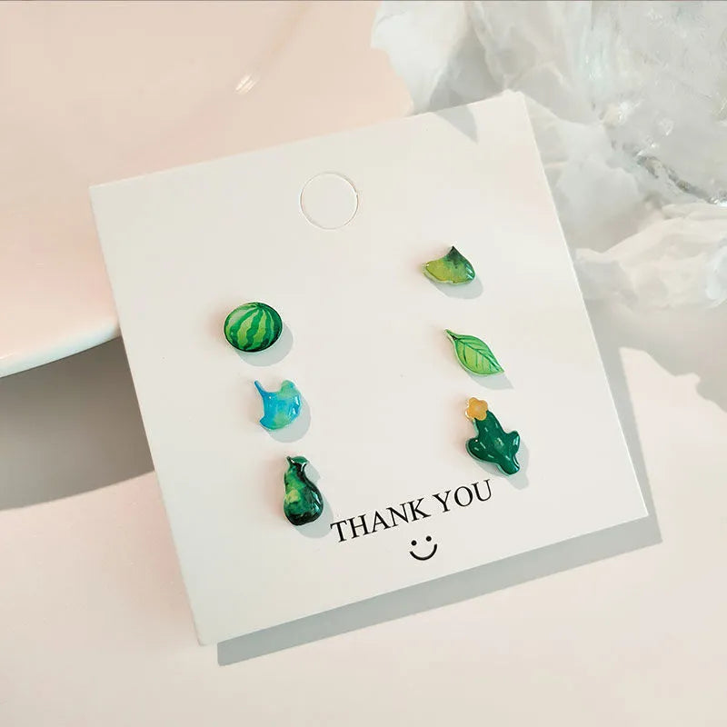 Kawaii Cartoon Earrings 3 pair Set