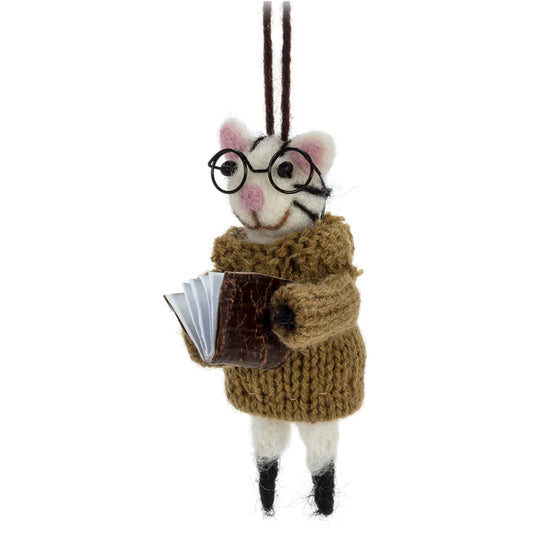 Cat Reading Book Ornament - Front and Company: Gifts