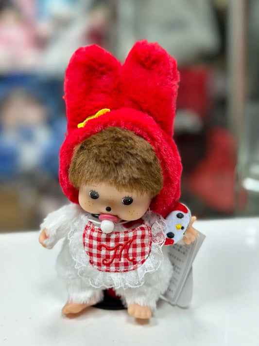 Monchhichi Brown Hair My Melody Red