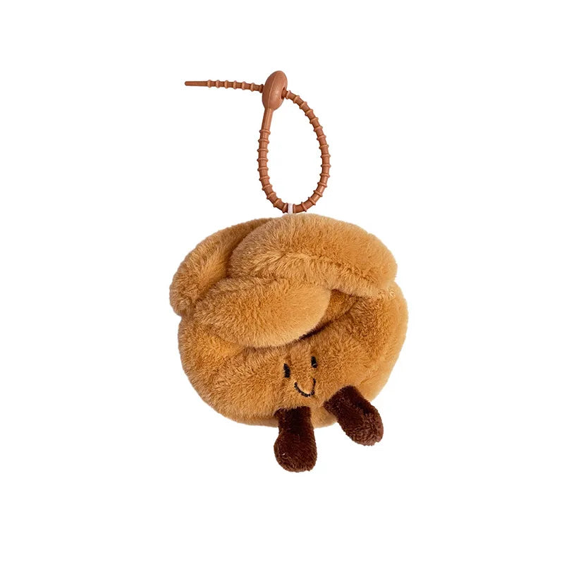 Pretzel with Cute Face Bag Charm Silicon Strap