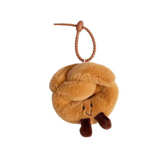 Pretzel with Cute Face Bag Charm Silicon Strap