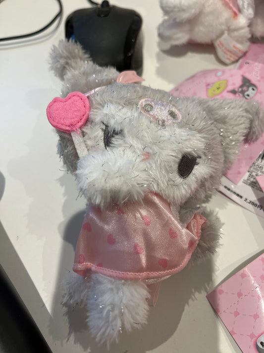 kuromi sparkle w heart wand plush keychain