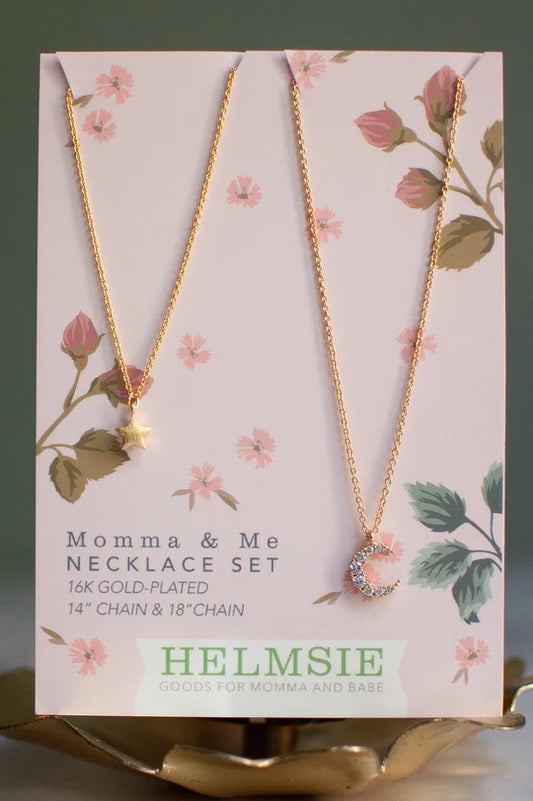 Mama + Me Moon&Star Nklce Set