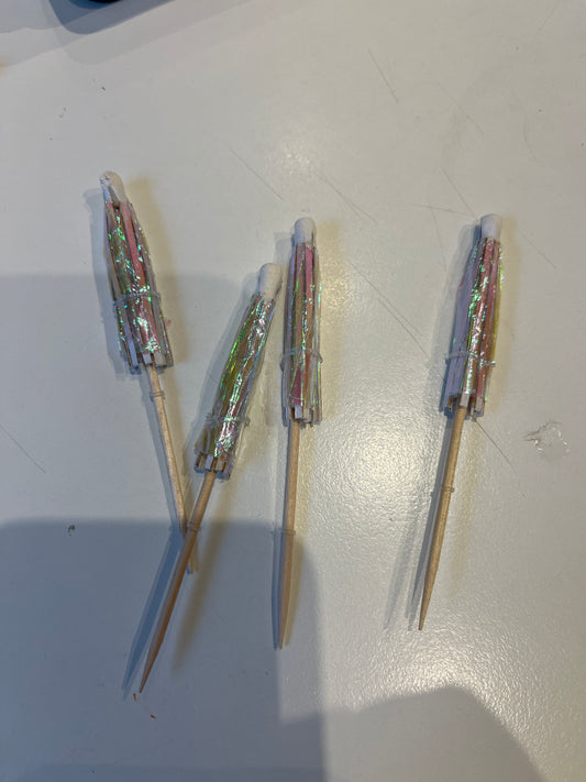 Drink Umbrella Cocktail Pick Iridescsent