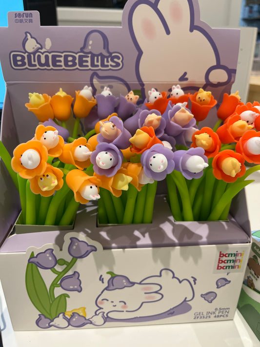 Blue Bell Bunny Flower Gel Pen