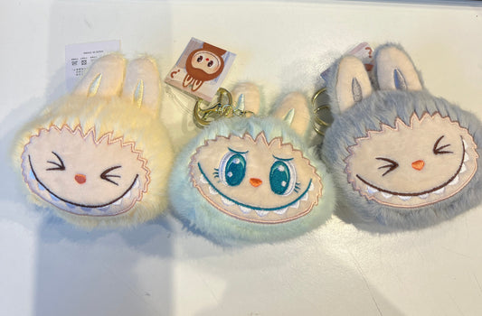 The Monsters Labubu Assorted Colour Furry Face Coin Purse Key Chain