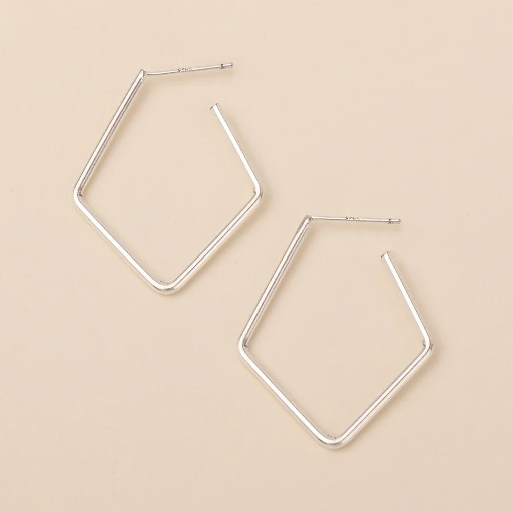Refined Earring Collection - Orion Diamond Hoop/Sterling Silver