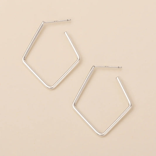 Refined Earring Collection - Orion Diamond Hoop/Sterling Silver