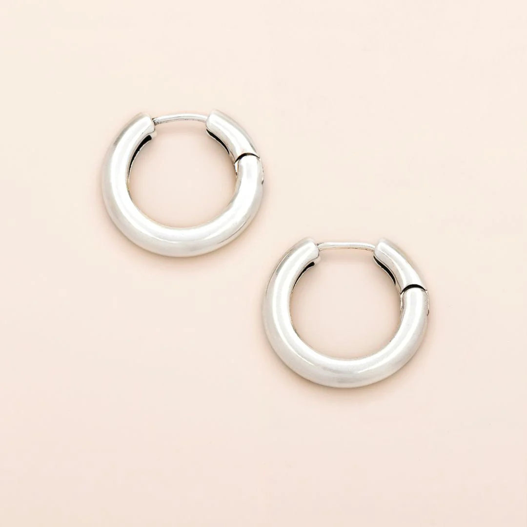 Refined Earring Collection - Medium Stellar Hoop/Sterling Silver