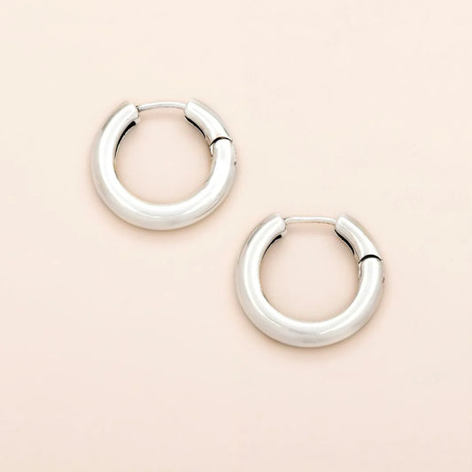 Refined Earring Collection - Medium Stellar Hoop/Sterling Silver