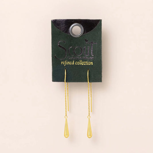Refined Earring Collection - Teardrop Threader/Gold Vermeil