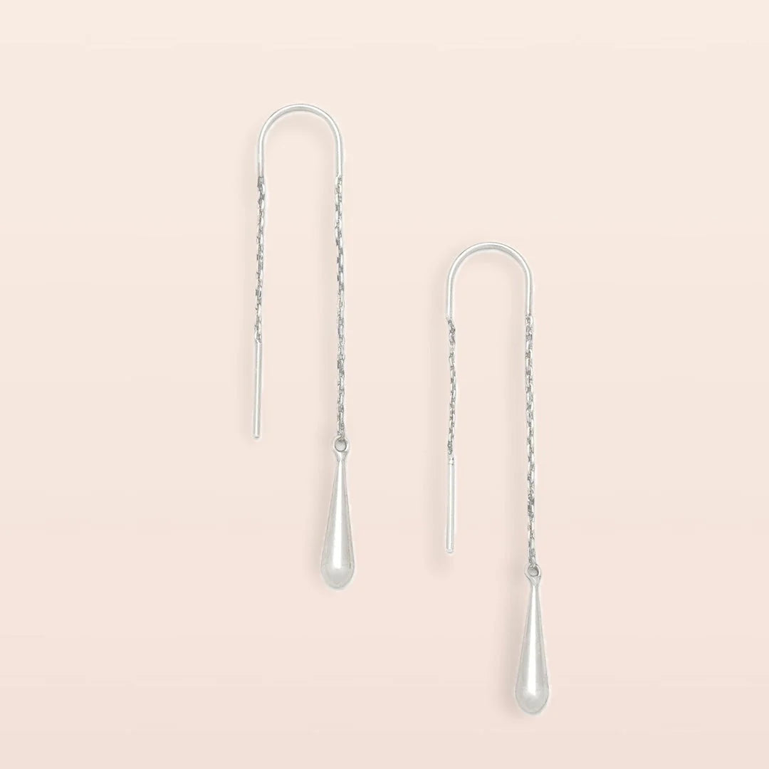 Refined Earring Collection - Teardrop Threader/Sterling Silver