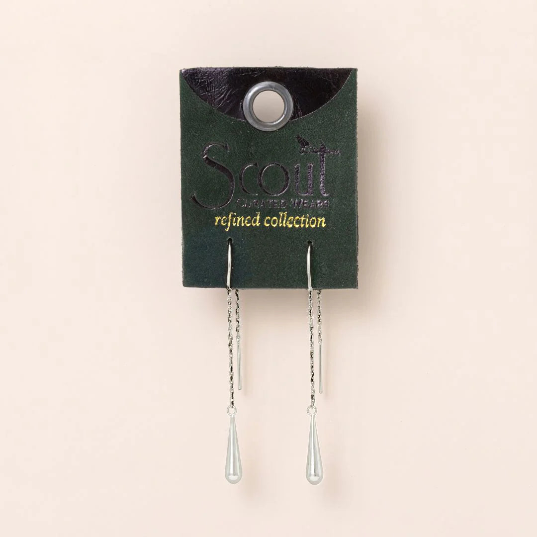 Refined Earring Collection - Teardrop Threader/Sterling Silver