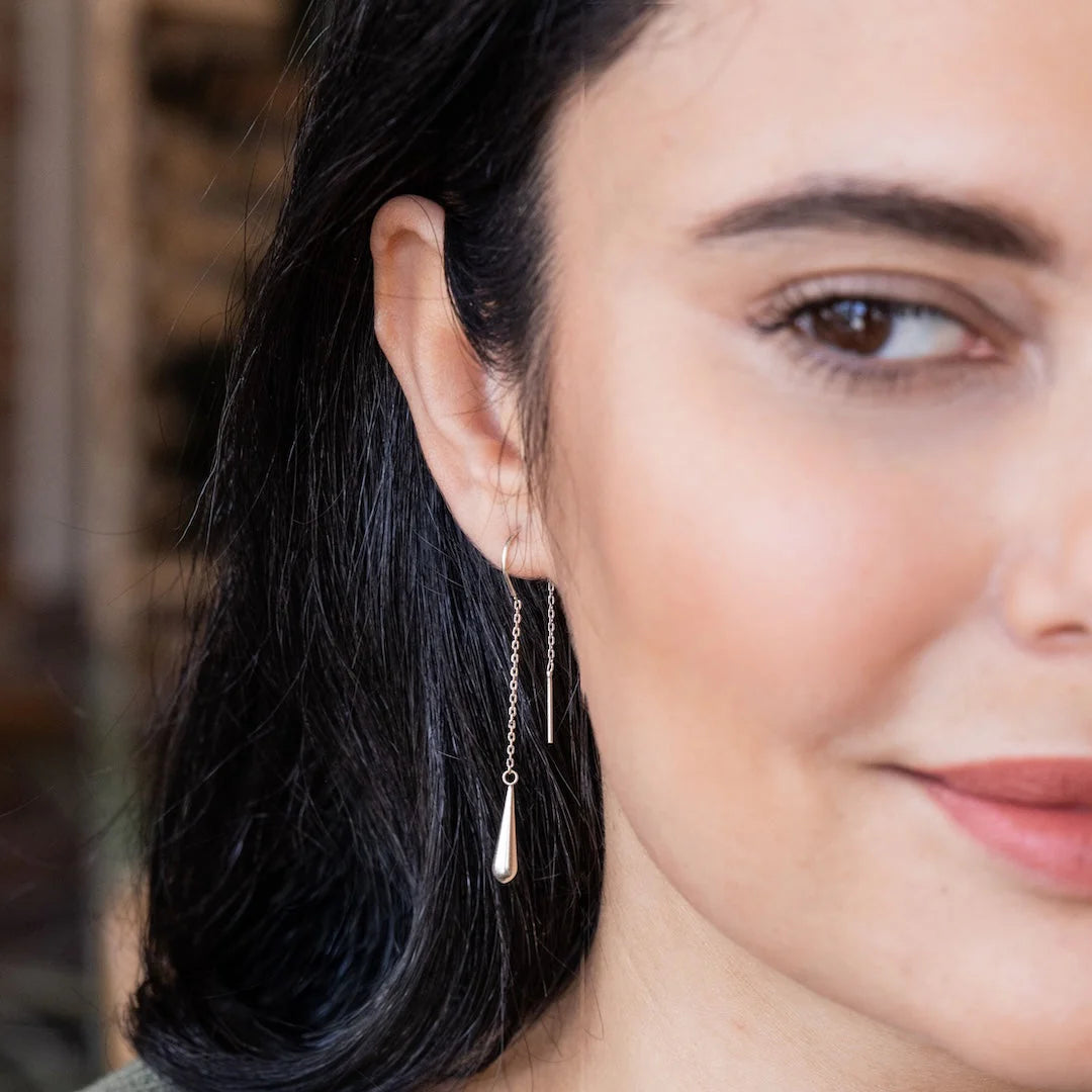 Refined Earring Collection - Teardrop Threader/Sterling Silver
