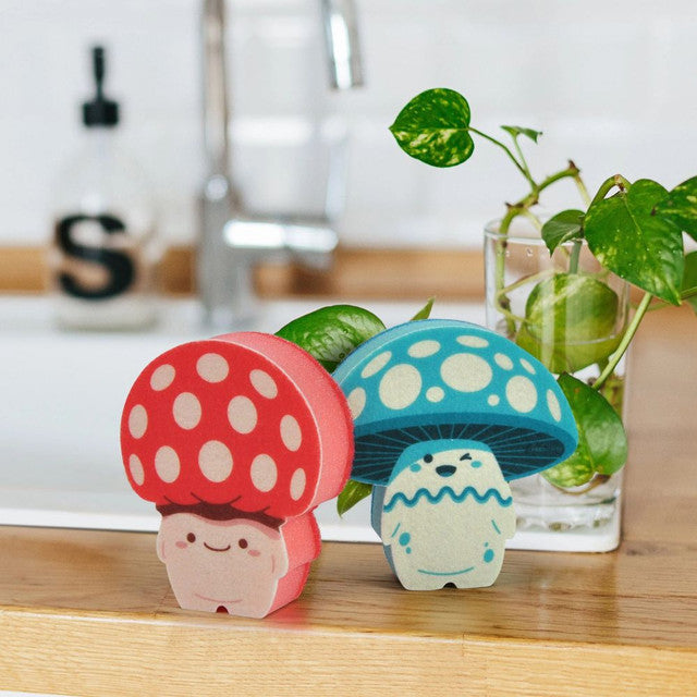 Fun Guys Mushroom-Shaped Sponges (Set of 2)