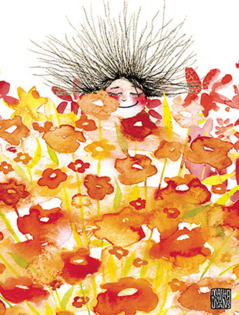 Flower Field Face Watercolour