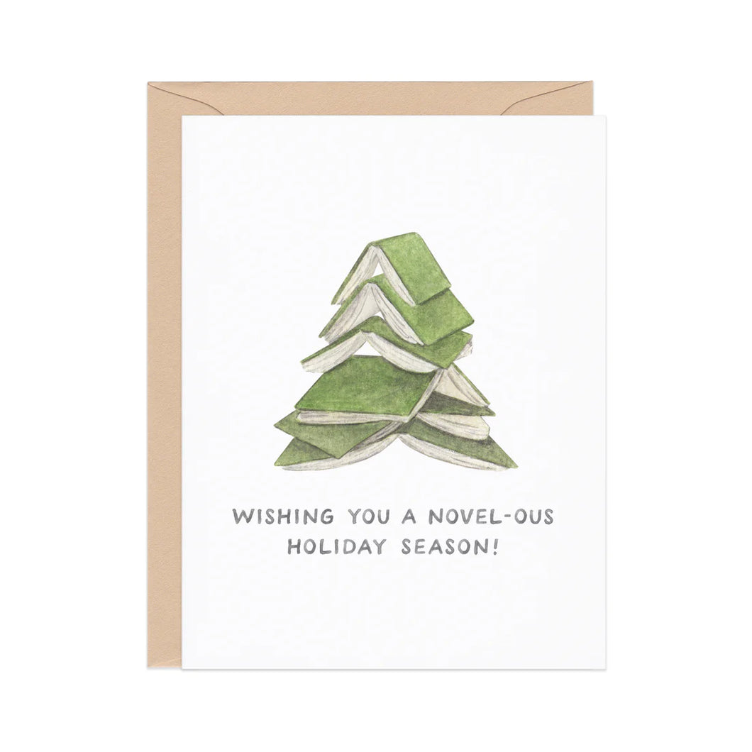 NOVEL-OUS BOOK TREE HOLIDAY CARD