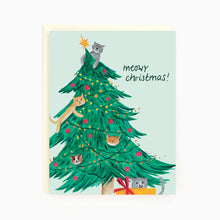 Load image into Gallery viewer, Holiday Cats in Tree Card

