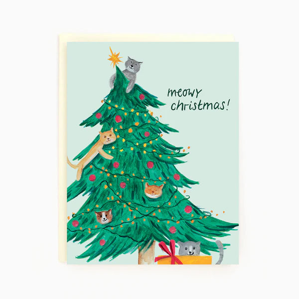 Holiday Cats in Tree Card