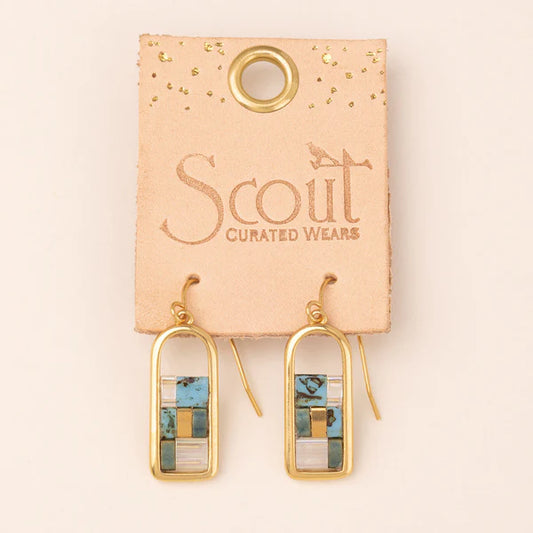 Good Karma Miyuki Frame Earring Turquoise/Gold