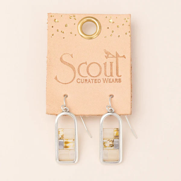 Good Karma Miyuki Frame Earring Ivory/Silver