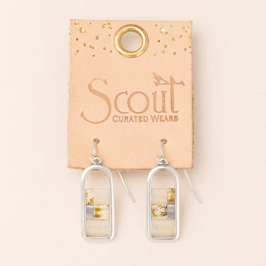 Good Karma Miyuki Frame Earring Ivory/Silver